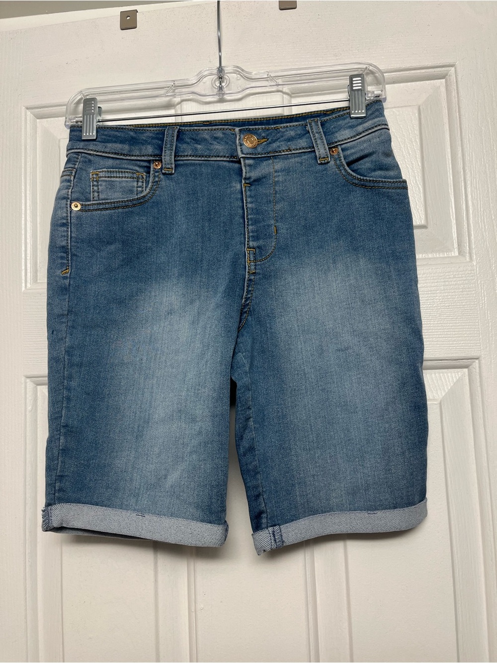 Cat & Jack Light Blue Roll-Cuff Denim Shorts